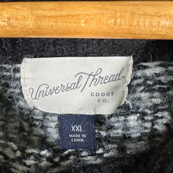 Universal Threads Dark Gray Fair Isle Pullover Thick Knit Sweater XXL Plus - Picture 8 of 12